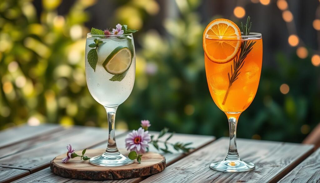 Hugo and Aperol Spritz Cocktail Serving Styles