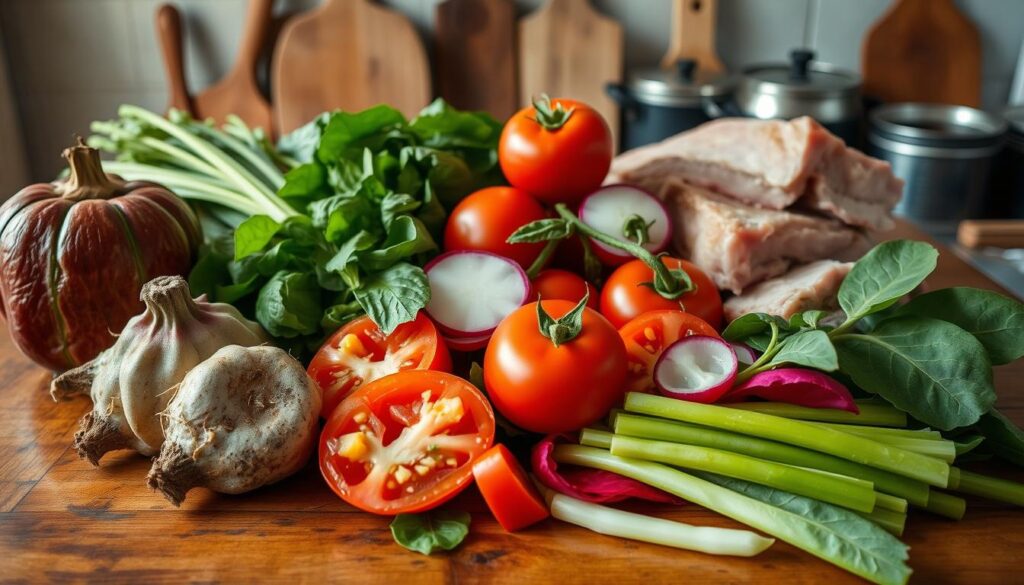 Traditional Sinigang Soup Ingredients