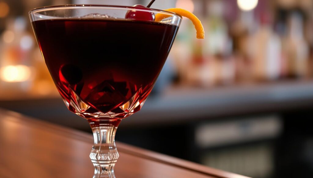 Black Manhattan Cocktail Garnish