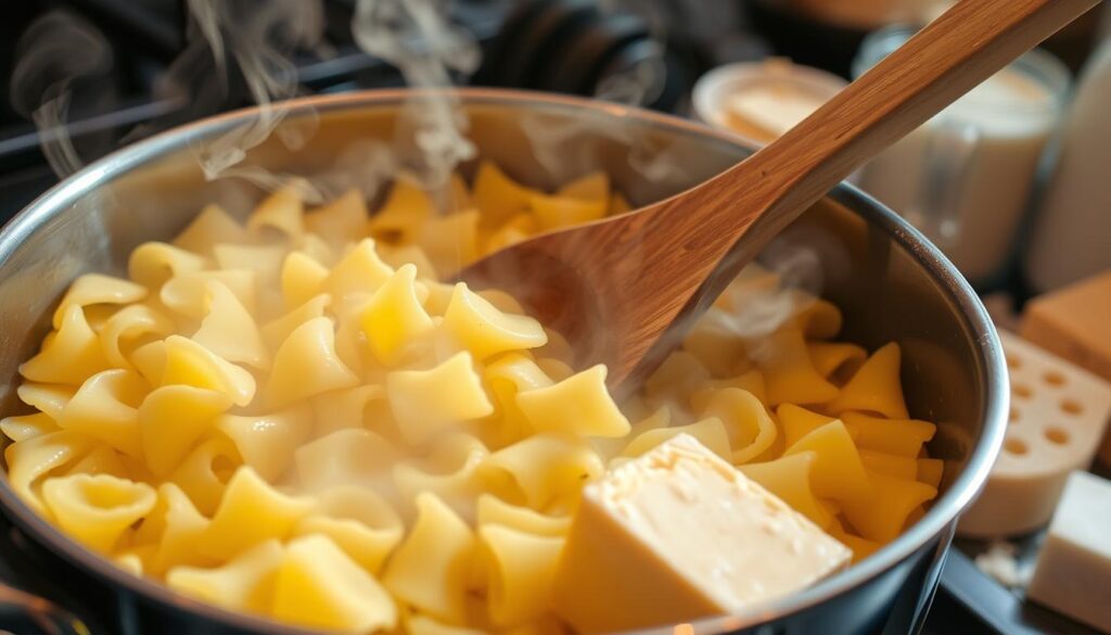 Cooking Cavatappi Pasta for Mac and Cheese