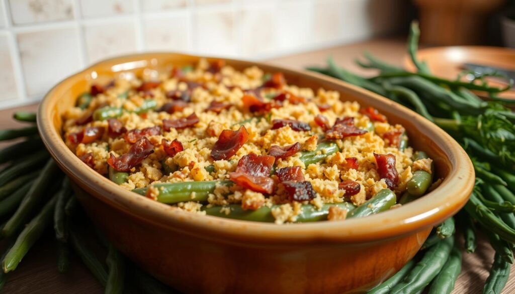 Green Bean Bacon Casserole Presentation