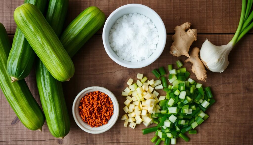 Homemade Cucumber Kimchi Ingredients