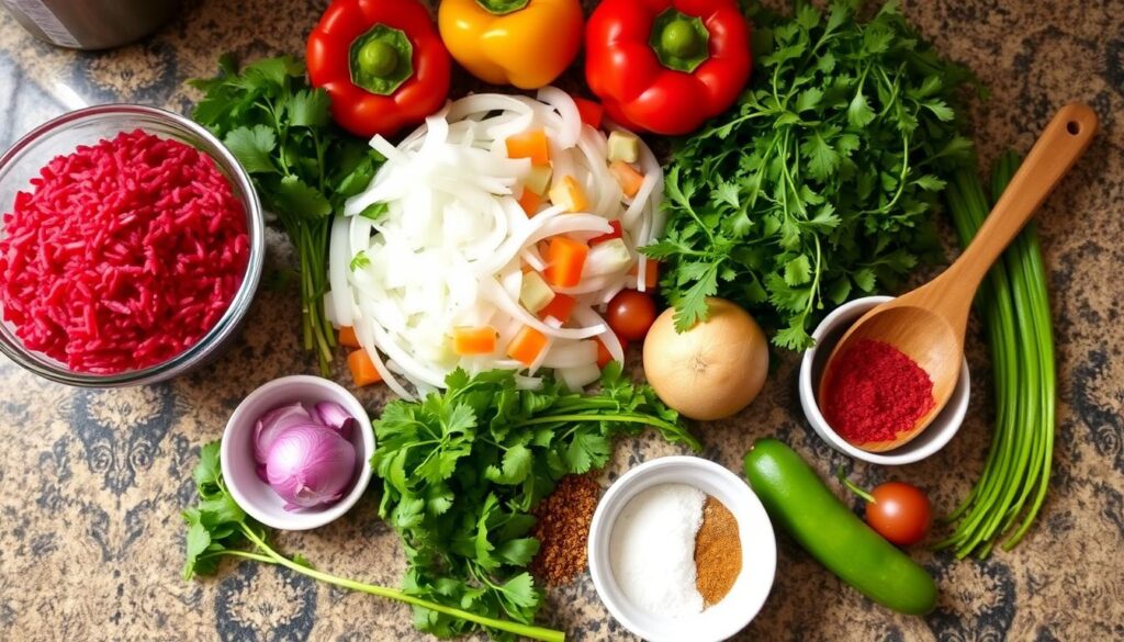 Red Rice Ingredients Preparation