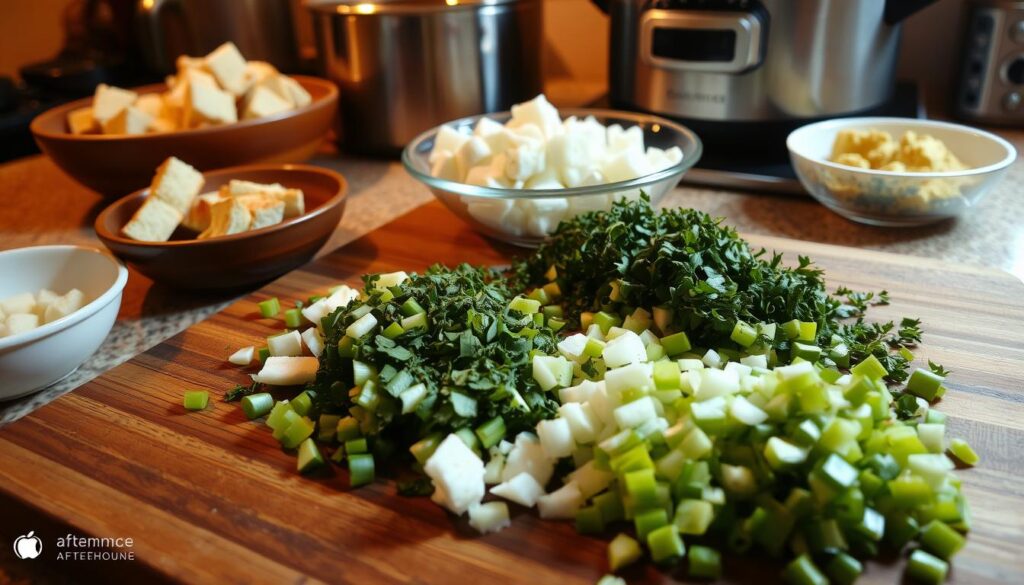 Thanksgiving Stuffing Preparation