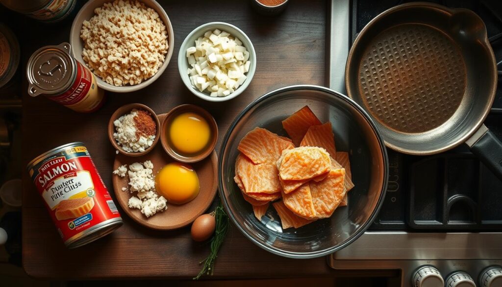 Traditional Salmon Patties Cooking Process