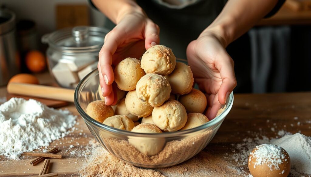 Vegan Snickerdoodle Recipe Rolling Technique