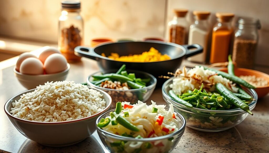 Anjappar Egg Fried Rice Ingredients Preparation