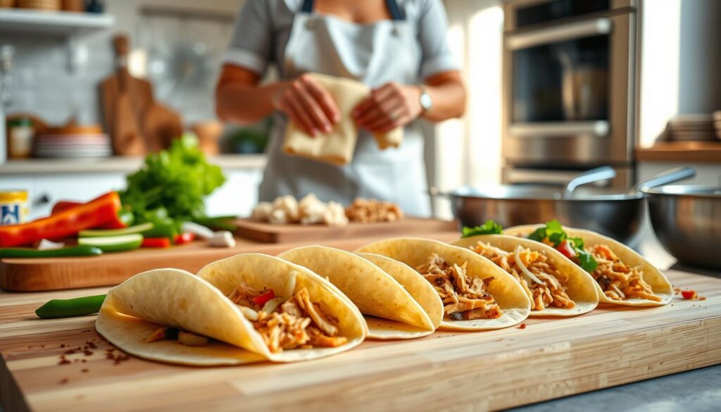 Chicken Enchiladas Assembly Technique