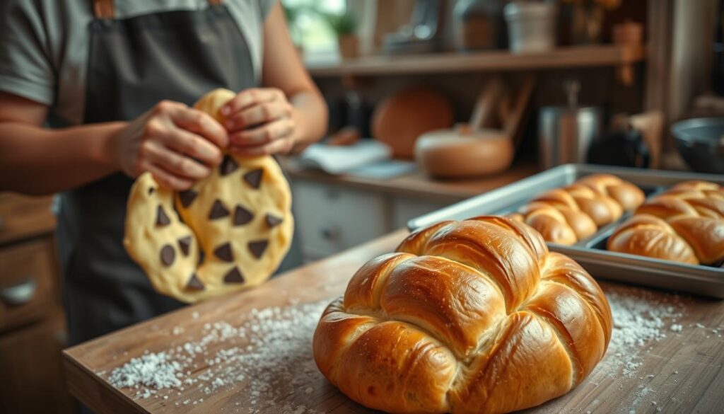 Chocolate Brioche Baking Process