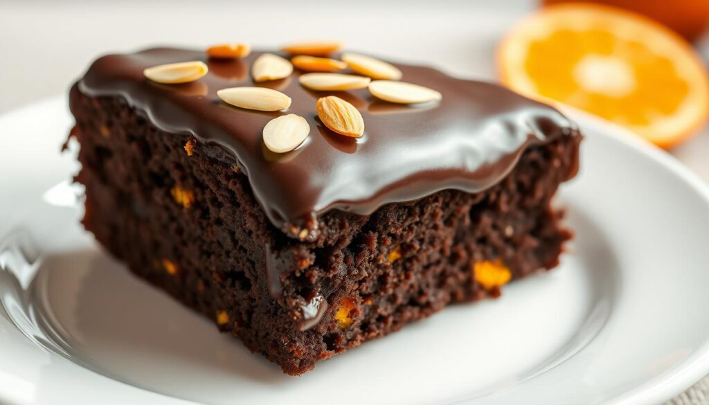 Chocolate Orange Almond Cake Slice