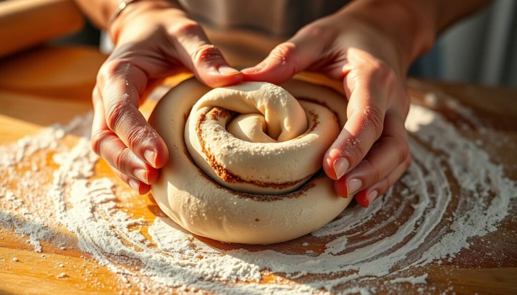 Cinnamon Roll Shaping Technique