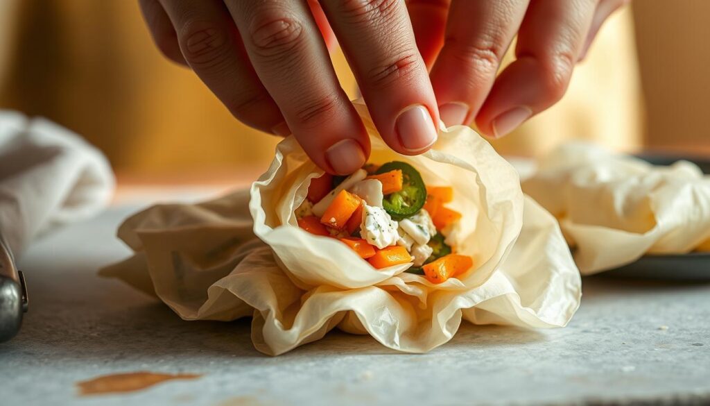 Egg Roll Wrapping Technique
