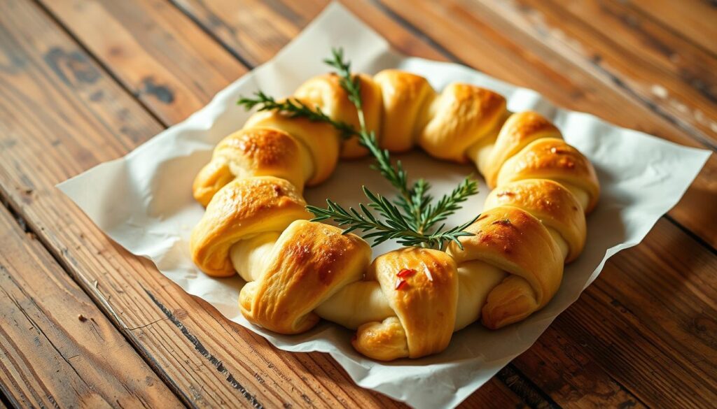 Festive Crescent Roll Wreaths