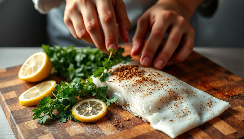 Fish Marinade Preparation for Filo Parcels