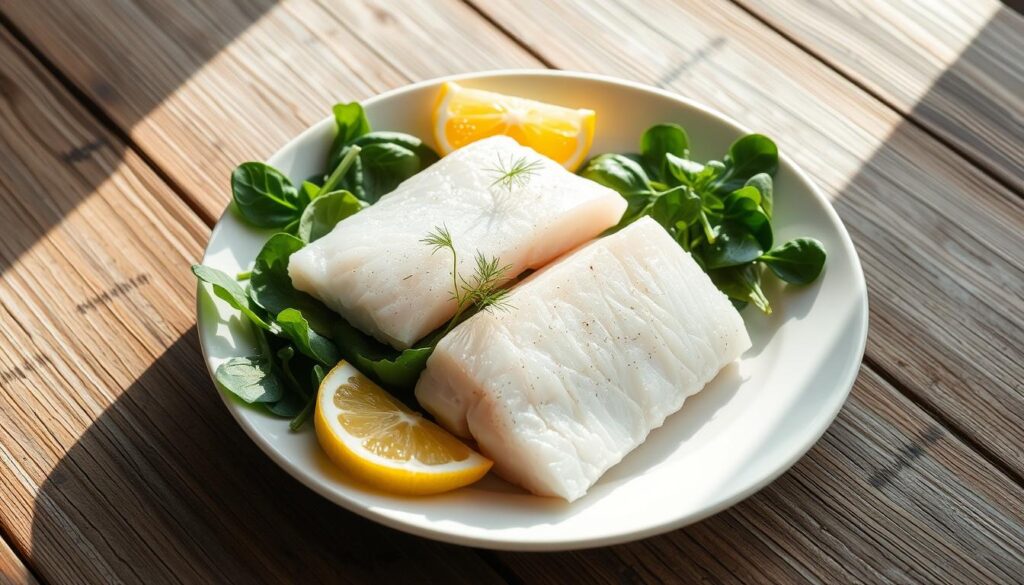 Fresh Halibut and Spinach Ingredients