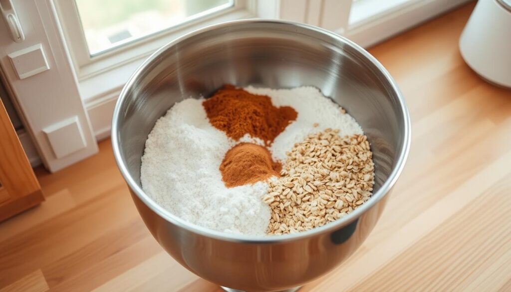 Mixing Dry Ingredients for Persimmon Bars