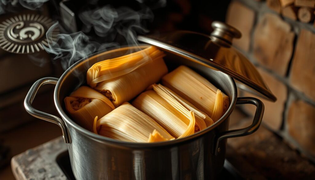 Steaming Tamales Cooking Method