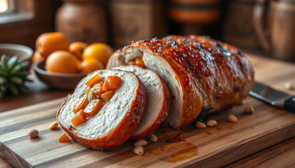 apricot and pine nut stuffed pork loin recipe